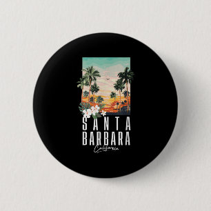 Bóton Redondo 5.08cm Estética da Praia da Califórnia Santa Bárbara Palm