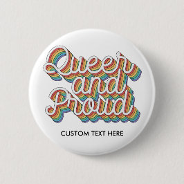 BÓTON REDONDO 5.08CM ESTÉTICA DO PAVILHÃO DE RAINBOW QUEER E PROUD '70