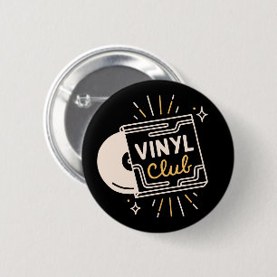 Bóton Redondo 5.08cm Estética para amantes de discos de vinil de clube