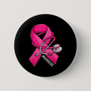 Bóton Redondo 5.08cm Estetoscópio de fita rosa Enfermeira Cancer A da m