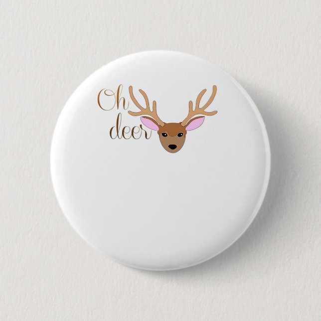 Bóton Redondo 5.08cm Estilo Artístico Oh Deer  (Frente)
