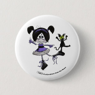 Bóton Redondo 5.08cm Estilo de Gótico Ballerina