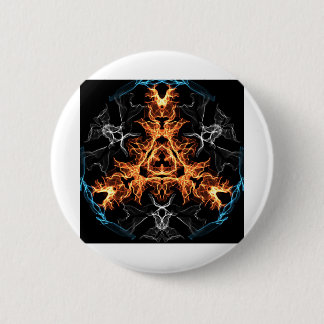 Bóton Redondo 5.08cm Estilo de Metal Pesado Flaming Mandala