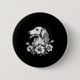 Bóton Redondo 5.08cm Estilo de Tatuagem por Sobrecarga do Cão Borzoi Re