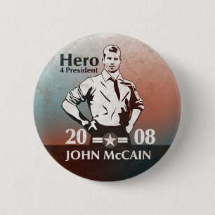 Bóton Redondo 5.08cm Estilo do vintage de McCain, herói