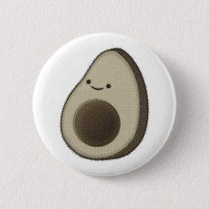 Bóton Redondo 5.08cm Estilo Vintage Desenho Avocado