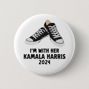 Bóton Redondo 5.08cm Estou com Kamala Harris Support Kamala Harris
