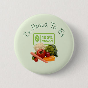 Bóton Redondo 5.08cm Estou Orgulhoso de Ser 100% Vegano