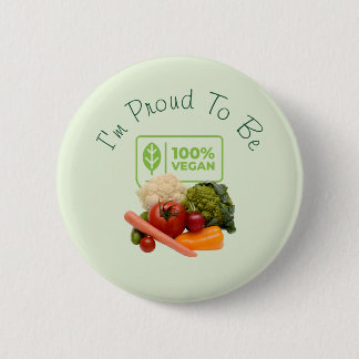 Bóton Redondo 5.08cm Estou Orgulhoso de Ser 100% Vegano