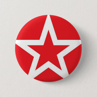 Bóton Redondo 5.08cm Estrela branca no vermelho - botão