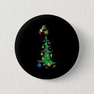 Bóton Redondo 5.08cm Estrela De Natal Árvore Verde Mão Xmas Feriado Cri