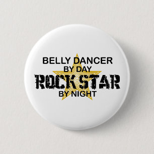 Bóton Redondo 5.08cm Estrela do rock do dançarino de barriga em a noit