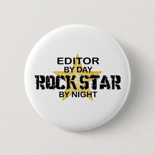 Bóton Redondo 5.08cm Estrela do rock do editor em a noite