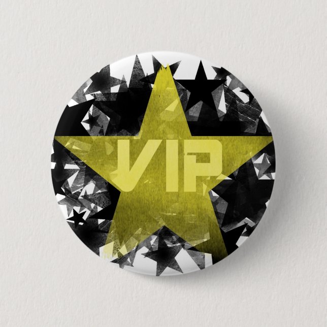Bóton Redondo 5.08cm Estrela Dourado VIP (Frente)