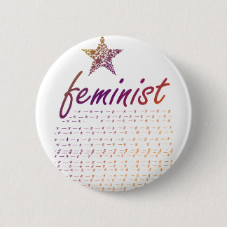 Bóton Redondo 5.08cm Estrela Feminista
