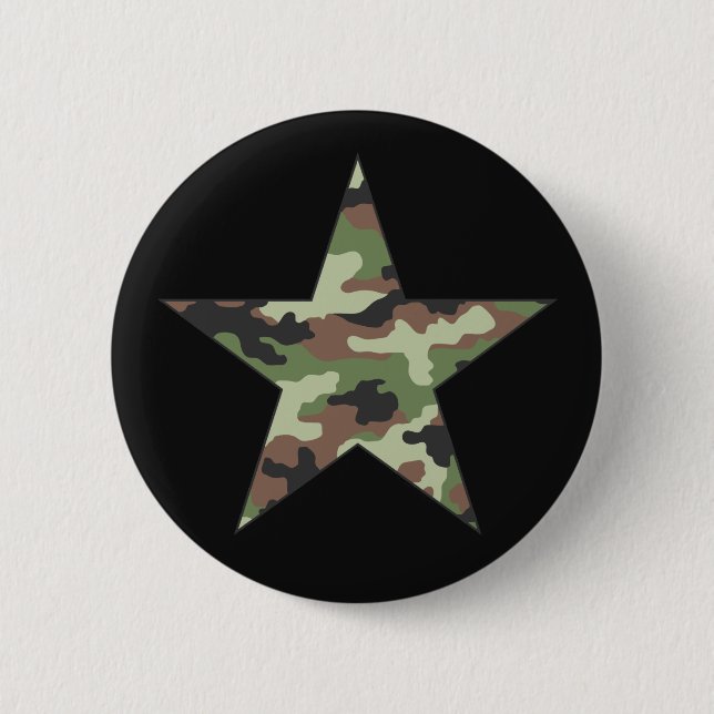 Bóton Redondo 5.08cm Estrela Militar de Camuflagem (Frente)