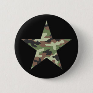 Bóton Redondo 5.08cm Estrela Militar de Camuflagem