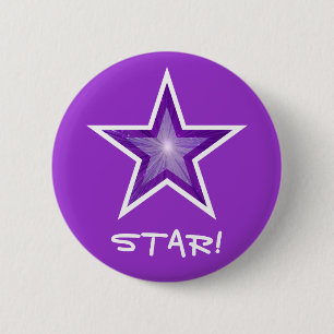 Bóton Redondo 5.08cm Estrela Roxa! botão roxo