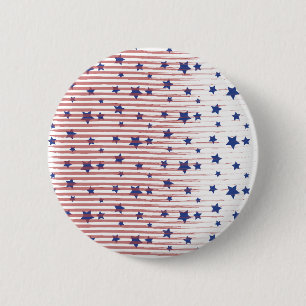 Bóton Redondo 5.08cm Estrelas de Arte de Bandeira Americanas e Strips C