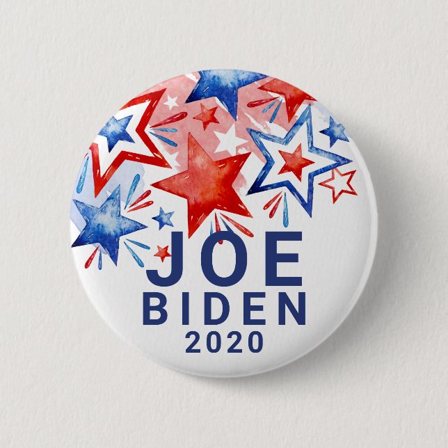 Bóton Redondo 5.08cm Estrelas Patrióticas Joe Biden 2020 (Frente)