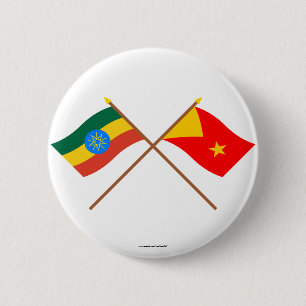 Bóton Redondo 5.08cm Etiópia e bandeiras cruzadas Tigray