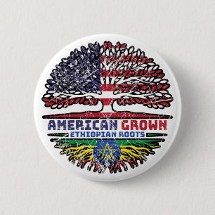 Bóton Redondo 5.08cm Etiópia Estados Unidos da América, Estados Unidos,