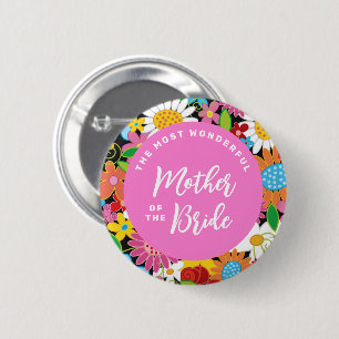 BÓTON REDONDO 5.08CM ETIQUETA COM NOME PARA CASAMENTO COM FLORES DE PRI