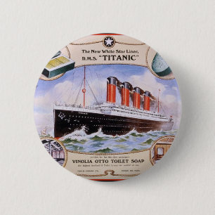 Bóton Redondo 5.08cm Etiqueta de sabão Titanic