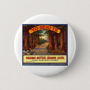 Bóton Redondo 5.08cm Etiqueta Laranja Vintage Yo-Semi-Te