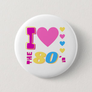 Bóton Redondo 5.08cm Eu adoro a festa da Vintage dos anos 80 do anos 80