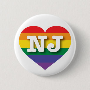 Bóton Redondo 5.08cm Eu adoro a Orgulho gay de Nova Jersey