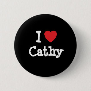 Bóton Redondo 5.08cm Eu adoro Camiseta Cathy Heart