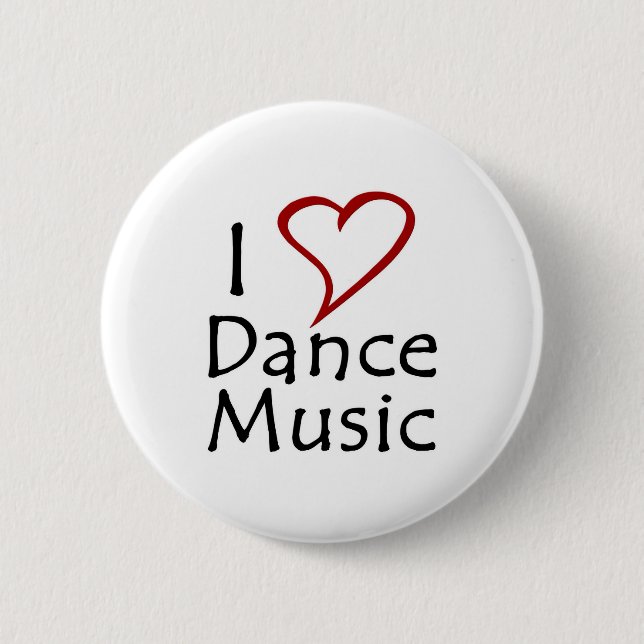 Bóton Redondo 5.08cm Eu Adoro Dance Music (Frente)