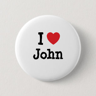 Bóton Redondo 5.08cm Eu adoro John Heart-Shirt
