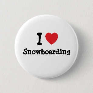Bóton Redondo 5.08cm Eu adoro o coração de Snowboard personalizado