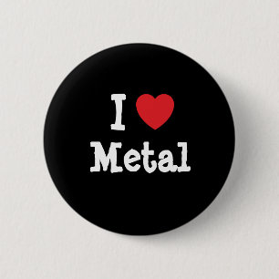 Bóton Redondo 5.08cm Eu adoro o Metal coração personalizado
