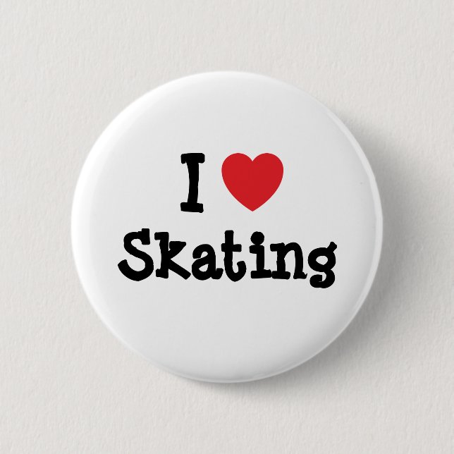 Bóton Redondo 5.08cm Eu adoro o Skating Heart personalizado (Frente)