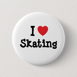 Bóton Redondo 5.08cm Eu adoro o Skating Heart personalizado