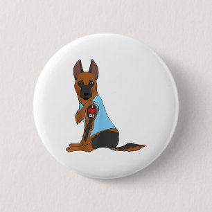 Bóton Redondo 5.08cm Eu Adoro Pai - Cachorro Coração Tatuagem Belga Mal