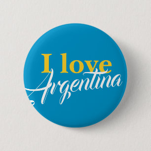 Bóton Redondo 5.08cm Eu amo a Argentina