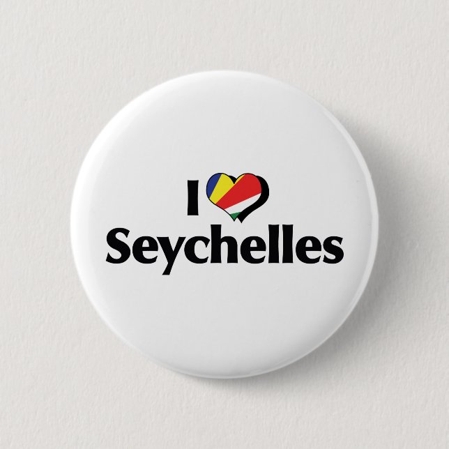 Bóton Redondo 5.08cm Eu Amo a Bandeira das Seychelles (Frente)