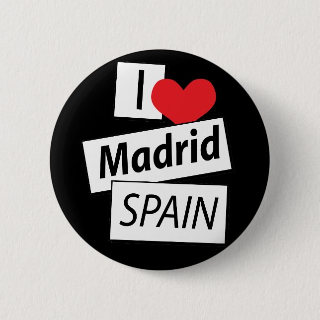 Bóton Redondo 5.08cm Eu amo a espanha de Madrid (Frente)