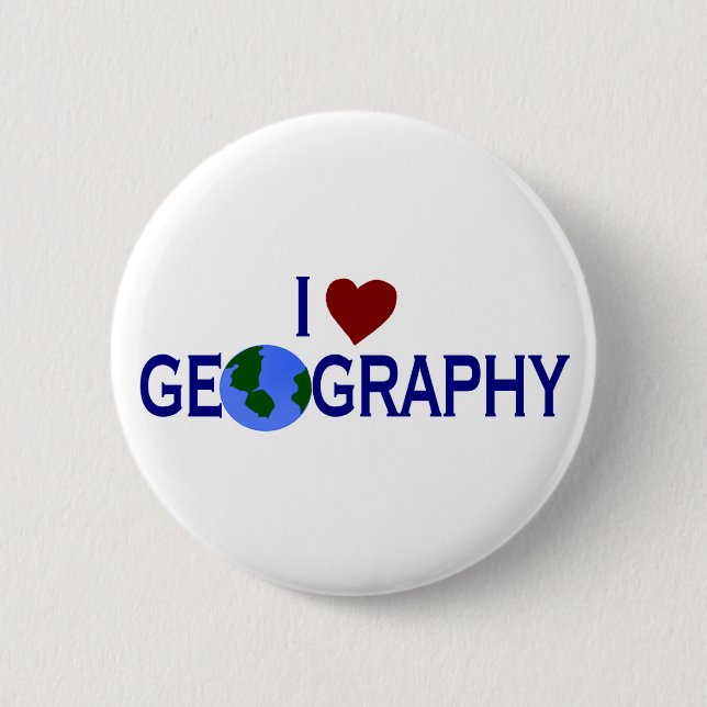 Bóton Redondo 5.08cm Eu amo a geografia (Frente)