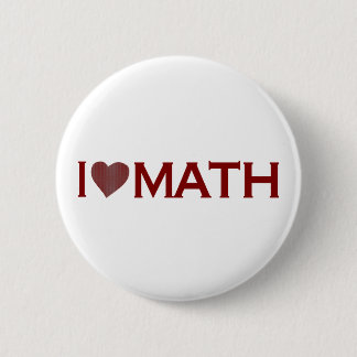 Bóton Redondo 5.08cm Eu amo a matemática
