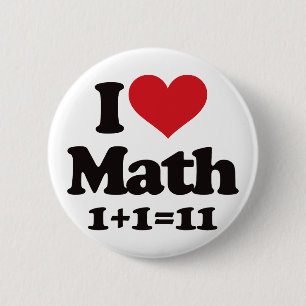 Bóton Redondo 5.08cm Eu amo a matemática!