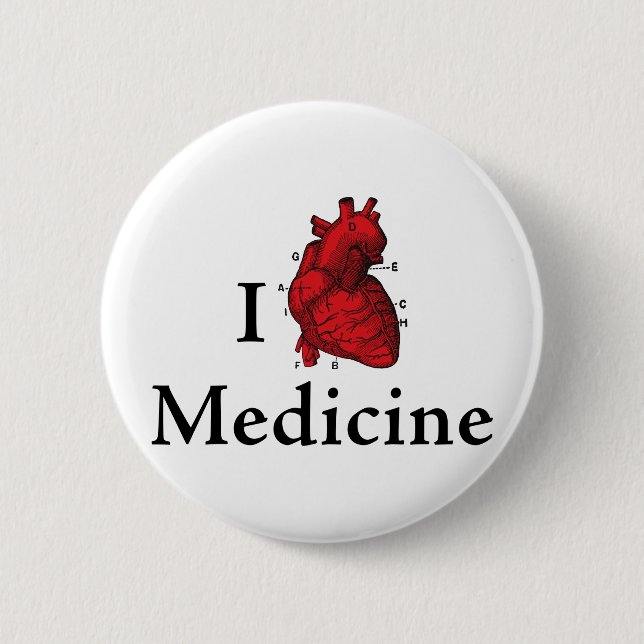 Bóton Redondo 5.08cm Eu amo a medicina (Frente)