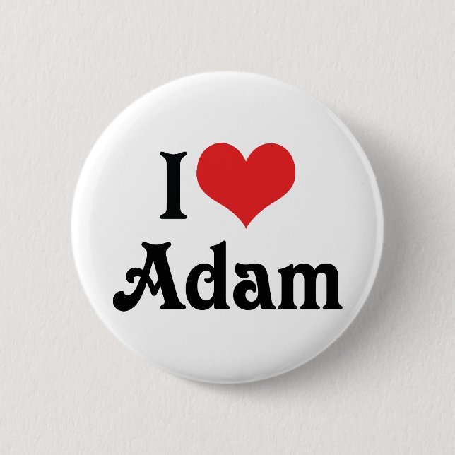 Bóton Redondo 5.08cm Eu Amo Adam (Frente)