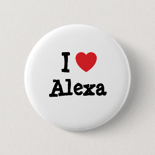 Bóton Redondo 5.08cm Eu amo Alexa Heart Shirt