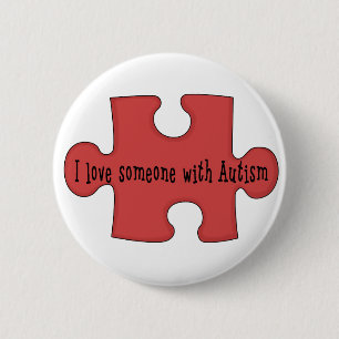 Bóton Redondo 5.08cm Eu amo alguém com autismo