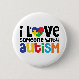 Bóton Redondo 5.08cm Eu Amo Alguém Com Autismo | Sensibilização
